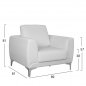 Preview: Armchair Kenzie White PU 89x81x81 cm