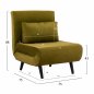 Preview: Sesselbett Braxton aus Samtstoff im Oliventon und schwarzen Holzbeinen