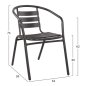 Preview: Bistrostuhl „Laura“ aus grauem Aluminium mit Rückenlehne
