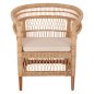 Preview: SESSEL MALAWI MAHAGONIHOLZ MIT RATTAN IN NATÜRLICH MIT WEIßEM KISSEN 80x70x86Hcm
