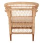 Preview: SESSEL MALAWI MAHAGONIHOLZ MIT RATTAN IN NATÜRLICH MIT WEIßEM KISSEN 80x70x86Hcm