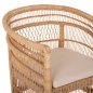 Preview: SESSEL MALAWI MAHAGONIHOLZ MIT RATTAN IN NATÜRLICH MIT WEIßEM KISSEN 80x70x86Hcm