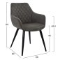 Preview: ΠΟΛΥΘΡΟΝΑ MANDO ΜΕ ΓΚΡΙ NUBUCK ΥΦΑΣΜΑ 60x60x84 εκ.