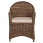 Preview: SESSEL KEYLA BRAUNES RATTAN-ECRU-KISSEN 63x65x87Hcm