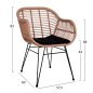 Preview: Sessel Allegra | Moderner Außen- und Innen Stuhl Metallskelett und gewebte Weiden in Beige 57,5x60x82 cm