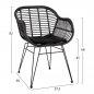 Preview: SESSEL AUS METALLBEINEN UND KISSEN ALLEGRA MIT GEWEBE SCHWARZ 57,5x60x82 cm