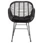 Preview: SESSEL MIT SITZKISSEN METALLRAHMEN ALLEGRA SCHWARZ AUS GEFLOCHTENEM RATTAN