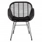 Preview: SESSEL AUS METALLBEINEN UND KISSEN ALLEGRA MIT GEWEBE SCHWARZ 57,5x60x82 cm