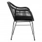 Preview: SESSEL AUS METALLBEINEN UND KISSEN ALLEGRA MIT GEWEBE SCHWARZ 57,5x60x82 cm