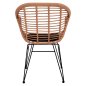 Preview: Sessel Allegra | Moderner Außen- und Innen Stuhl Metallskelett und gewebte Weiden in Beige 57,5x60x82 cm