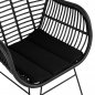 Preview: SESSEL AUS METALLBEINEN UND KISSEN ALLEGRA MIT GEWEBE SCHWARZ 57,5x60x82 cm