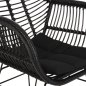 Preview: SESSEL MIT SITZKISSEN METALLRAHMEN ALLEGRA SCHWARZ AUS GEFLOCHTENEM RATTAN