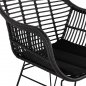 Preview: SESSEL AUS METALLBEINEN UND KISSEN ALLEGRA MIT GEWEBE SCHWARZ 57,5x60x82 cm