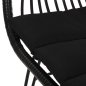 Preview: SESSEL MIT SITZKISSEN METALLRAHMEN ALLEGRA SCHWARZ AUS GEFLOCHTENEM RATTAN