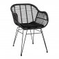 Preview: SESSEL AUS METALLBEINEN UND KISSEN ALLEGRA MIT GEWEBE SCHWARZ 57,5x60x82 cm
