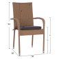Preview: Sessel ,,Anisha“ aus Metall mit Korbgeflecht und Kissen in Braun-Mokka