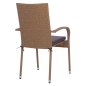 Preview: Sessel ,,Anisha“ aus Metall mit Korbgeflecht und Kissen in Braun-Mokka