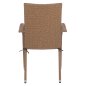 Preview: Sessel ,,Anisha“ aus Metall mit Korbgeflecht und Kissen in Braun-Mokka