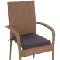 Preview: Sessel ,,Anisha“ aus Metall mit Korbgeflecht und Kissen in Braun-Mokka