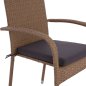 Preview: Sessel ,,Anisha“ aus Metall mit Korbgeflecht und Kissen in Braun-Mokka