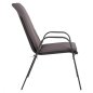 Preview: GRAUER METALL-SESSEL MIT GRAUEM KISSEN