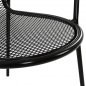 Preview: Schwarzer Sessel aus Metall mit perforierter Rückenlehne 56 x 62,5 x 90 cm.