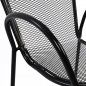 Preview: Schwarzer Sessel aus Metall mit perforierter Rückenlehne 56 x 62,5 x 90 cm.