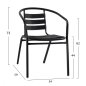 Preview: “Laura” bistro chair made of black aluminum with backrest