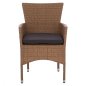 Preview: Outdoor-Sessel aus Metall mit Korbgeflecht und Kissen in Braun-Mokka