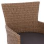 Preview: Outdoor-Sessel aus Metall mit Korbgeflecht und Kissen in Braun-Mokka
