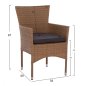 Preview: Outdoor-Sessel aus Metall mit Korbgeflecht und Kissen in Braun-Mokka