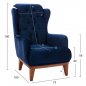 Preview: SESSEL "BENNINGTON" IN SAMT BLAU 75x100x100 cm