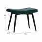Preview: CRAWLEY ARMCHAIR WITH FOOTWEAR DARK GREEN VELVET 70x57x103 cm