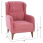 Preview: SESSEL "BERZERA HAYES" AUS ROSE SAMT 70x80x98 cm