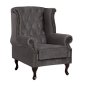 Preview: Sessel POLINA aus Samt in Farbe Grau