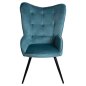 Preview: SESSEL BERGERE MIT FUSSHOCKER PETROLBLAUER SAMT 70x73x102Hcm
