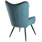 Preview: SESSEL BERGERE MIT FUSSHOCKER PETROLBLAUER SAMT 70x73x102Hcm