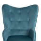 Preview: SESSEL BERGERE MIT FUSSHOCKER PETROLBLAUER SAMT 70x73x102Hcm