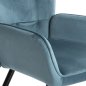 Preview: SESSEL BERGERE MIT FUSSHOCKER PETROLBLAUER SAMT 70x73x102Hcm