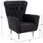 Preview: SESSEL BERZERA T. CHESTERFIELD IN SCHWARZ 87x88x100 cm