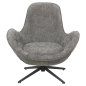 Preview: ARMCHAIR SWIVEL GREY BOUCLE FABRIC-BLACK METAL BASE 86x76x87Hcm