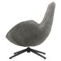 Preview: ARMCHAIR SWIVEL GREY BOUCLE FABRIC-BLACK METAL BASE 86x76x87Hcm