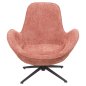Preview: ARMCHAIR SWIVEL PINK BOUCLE FABRIC-BLACK METAL BASE 86x76x87Hcm