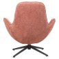 Preview: ARMCHAIR SWIVEL PINK BOUCLE FABRIC-BLACK METAL BASE 86x76x87Hcm
