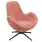 Preview: ARMCHAIR SWIVEL PINK BOUCLE FABRIC-BLACK METAL BASE 86x76x87Hcm