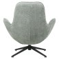 Preview: ARMCHAIR SWIVEL PISTACHIO GREEN BOUCLE FABRIC-BLACK METAL BASE 86x76x87Hcm
