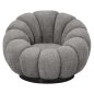 Preview: ARMCHAIR SWIVEL GREY BOUCLE-BLACK METAL BASE 90x93x65Hcm