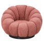 Preview: ARMCHAIR SWIVEL PINK BOUCLE-BLACK METAL BASE 90x93x65Hcm