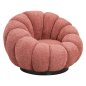 Preview: ARMCHAIR SWIVEL PINK BOUCLE-BLACK METAL BASE 90x93x65Hcm