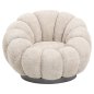 Preview: ARMCHAIR SWIVEL BEIGE BOUCLE-BLACK METAL BASE 90x93x65Hcm